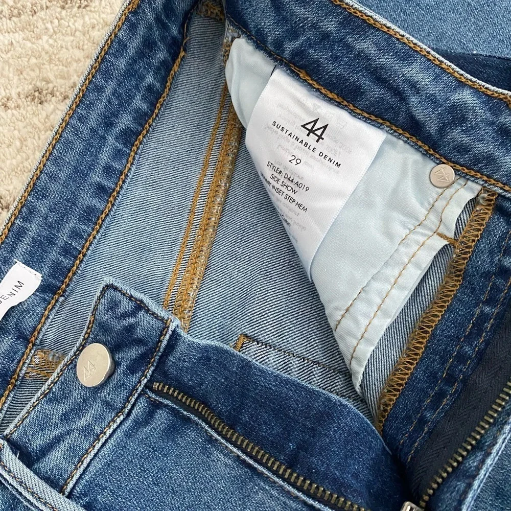44 Sustainable Denim Side Show Skinny Jeans | High Rise Contrast Panel size 26